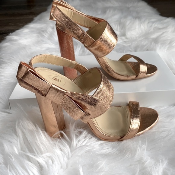 Missguided Rose Gold Open Toe Heels Sandals 7 6.5​​ - Picture 2 of 14